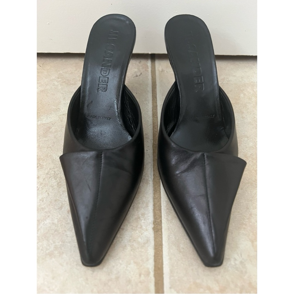 Jil Sander Sleek Black Leather Mules